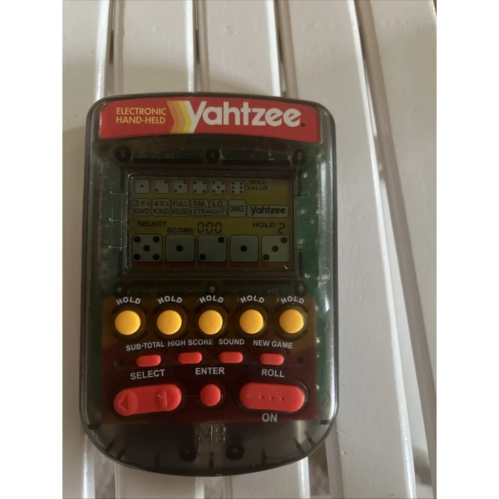 Vintage 1995 Yahtzee Electronic Hand held Game Milton Bradley TESTED